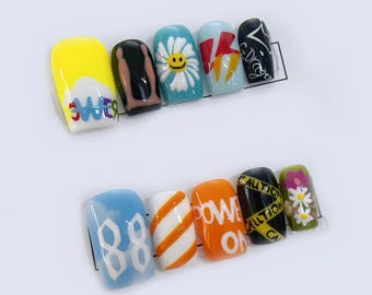 GDragon Press on nails Colorful 88 Design - GD Press On Nails Cute Design Theme | G-Dragon Nails Set