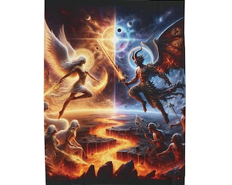 Good Versus Evil Plush Blanket: Fantasy Art Home Decor
