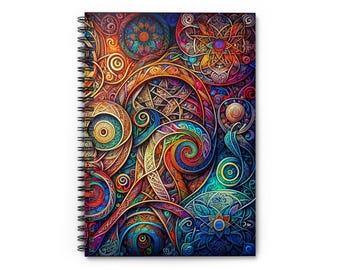 Celtic Spiral Notebook, Intricate Pattern Journal