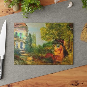 Artistic Tempered Glass Cutting Board: Colorful Kitchen Decor