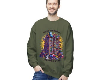 Retro Gaming Sweatshirt, Unisex Fleece Pullover