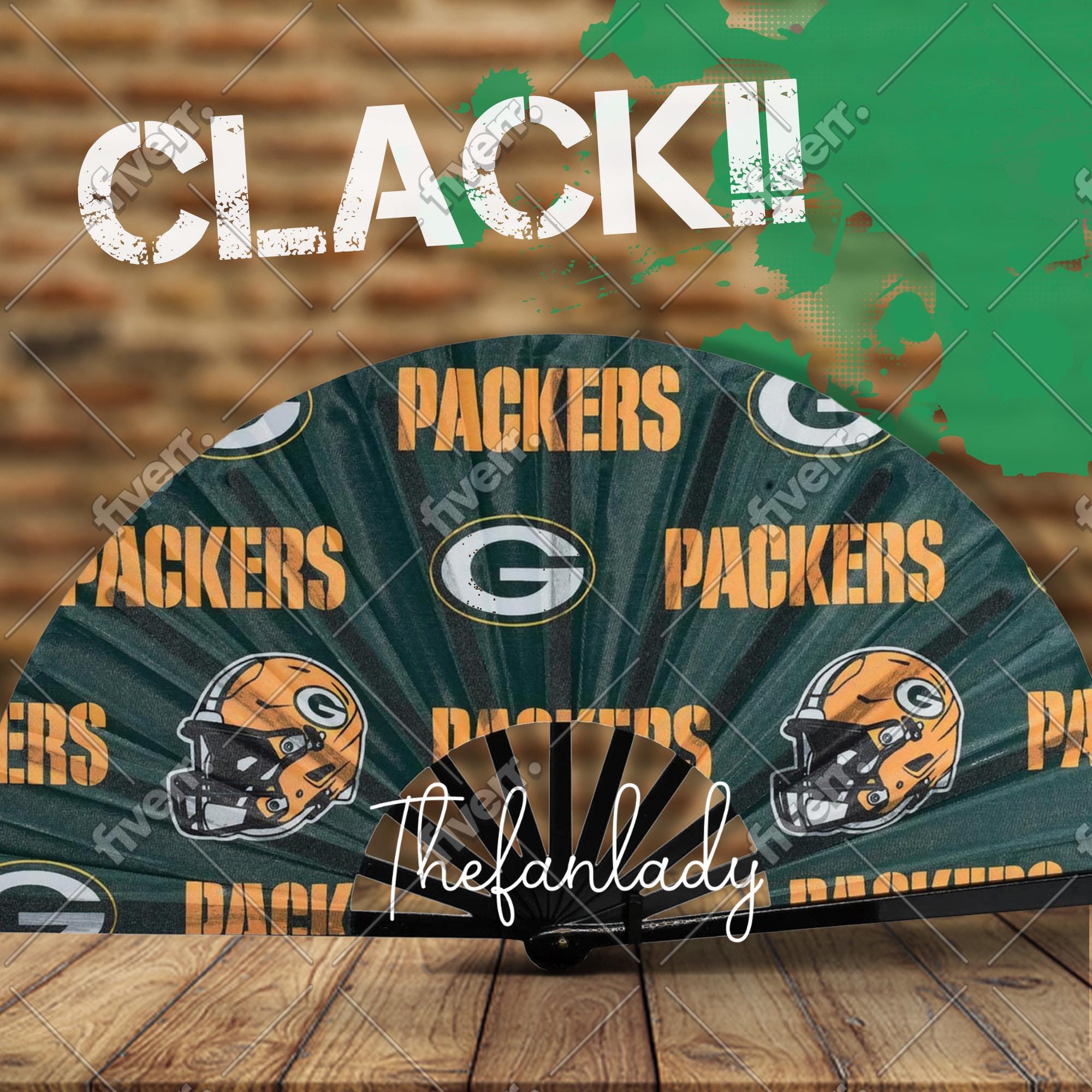 Green Bay Packers Handheld Folding Clack Fan