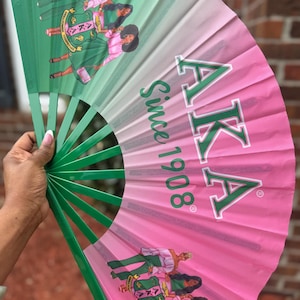 AKA Handheld Folding Fan Sorority Clack Fan