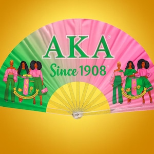 AKA Handheld Folding Fan Sorority Clack Fan