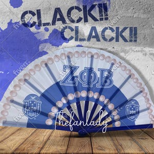ΖΦΒ Sorority Fan - Since 1920 Fan, Blue & White Fan, Zeta Phi Beta Hand Fan, Folding Hand Fan, Boots on Ground  Fan