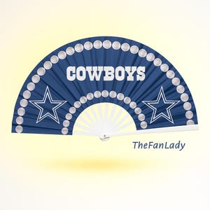 Dallas Cowboys Hand Fan - Cowboys Team Fan, Folding Hand Fan, Fan With Stars, NFL Cowboys Fan, Decorative Clack Fan
