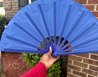 Blue Clack Hand Fan: Line Dancing Festival Folding Fan
