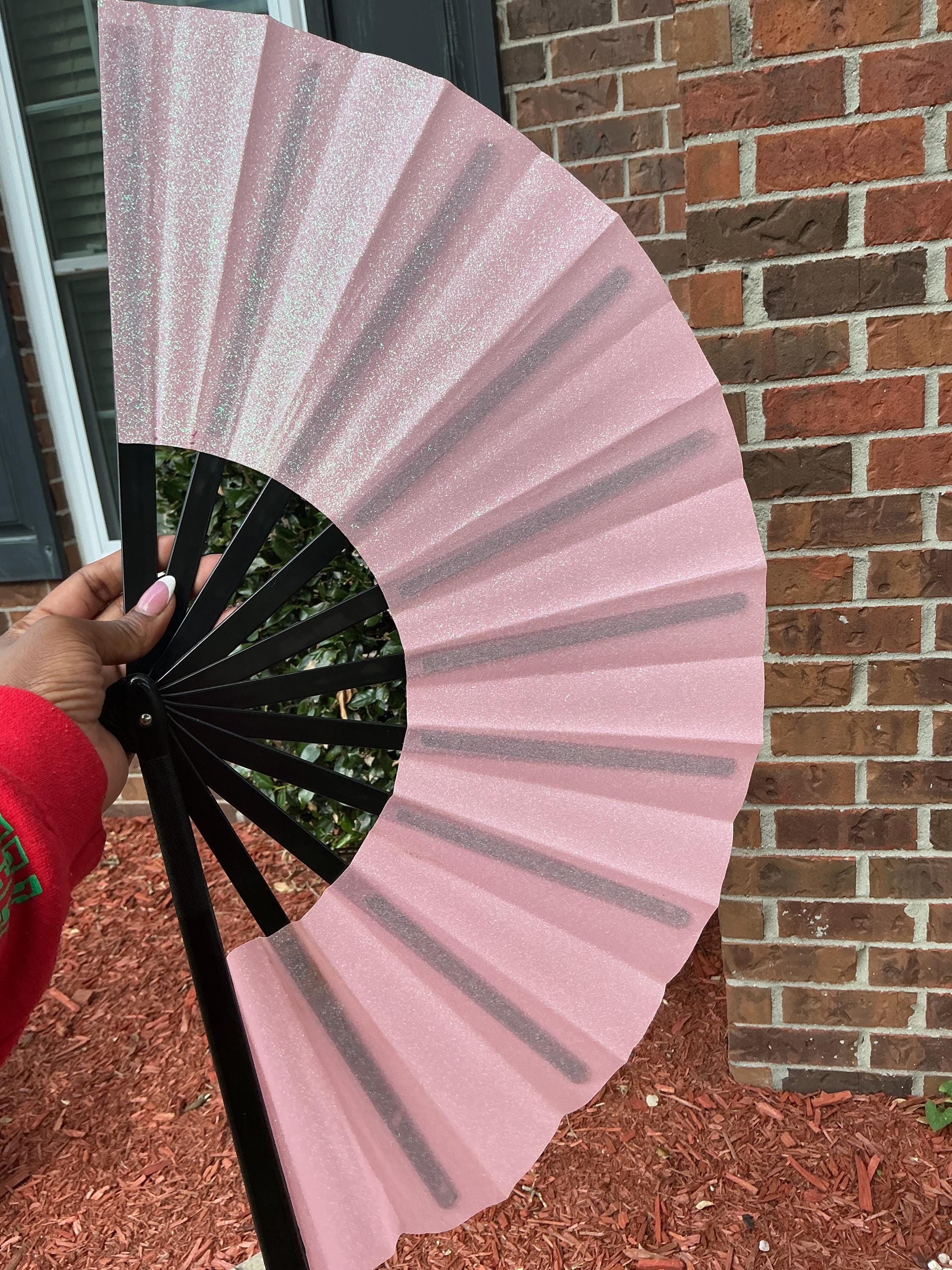 33 Cm Faltbarer Handfächer Mit Glitzer – Für Line Dance, Rave, Festivals & Partys