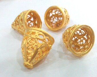 12x8 mm 4 Gold Plated Cone Findings G3607