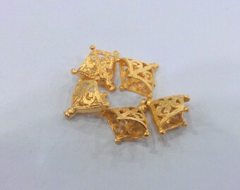 12x8 mm 4 Gold Plated Cone Findings G3607