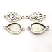 4 Silver Connector Pendant Blank Bezel Base Setting inlay Blank Earring Base Resin Mountings Antique Silver Plated (18x13 mm blank)  G11974