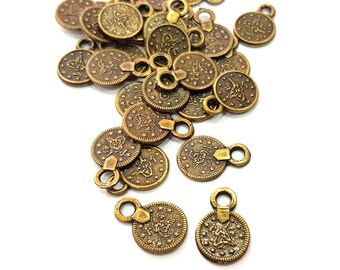 G10930 10 Antique Bronze Charm Antique Bronze Plated Metal 22x8mm