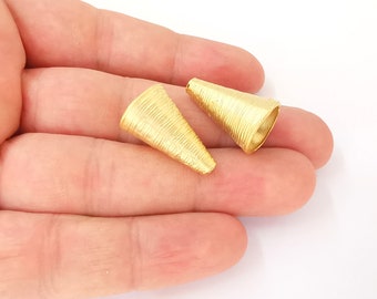 12x8 mm 4 Gold Plated Cone Findings G3607