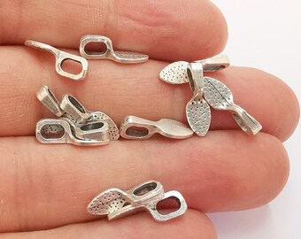 25 Pcs Tibetan Silver Glue on Bails 16mm Pendant Cabochon Findings O62
