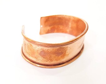 Copper cuff bracelet blanks wire wrapping etching enameling riveting unfinished bracelet base for flame painting 34 inch x 6 inch