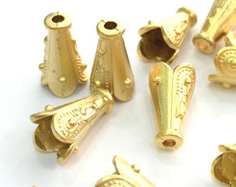 12x8 mm 4 Gold Plated Cone Findings G3607