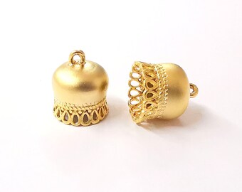 12x8 mm 4 Gold Plated Cone Findings G3607