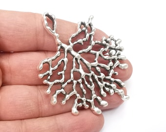Coral Branch Pendant Antique Silver Plated Pendant (68x58mm)  G27873