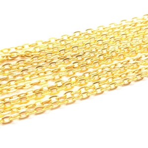 Gold Plated Cable Chain 1 Meter - 3.3 Feet  (4.5x3 mm)   G14665