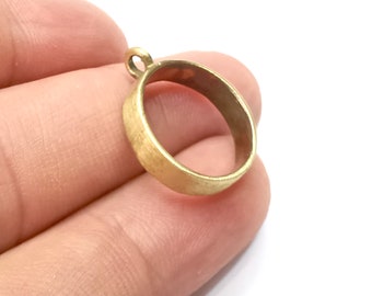 Raw Brass Bezel Settings Pendant Blank Base Mountings Necklace Blank (15mm round blank) G34252