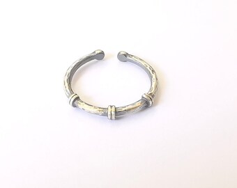 Sterling Silber Ring 925 Antik Silber Fassung, Verstellbare Ringschiene G30191