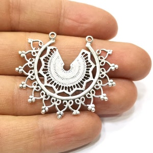 2 dijes de plata antigua chapados en plata (43 x 37 mm) G16578