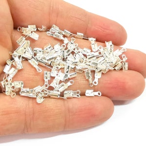 10 Sterling Silver Cord End Findings 925 Solid Silver Findings G30082