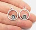 Silver Pendant Bezel Blank Earring Component Antique Silver Plated Blanks (6mm Blank) G8633 