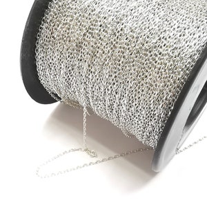 Sterling Silver Soldered Cable Chain 925 Silver Chain Findings (1,4x0,8mm thickness) G30095 image 6