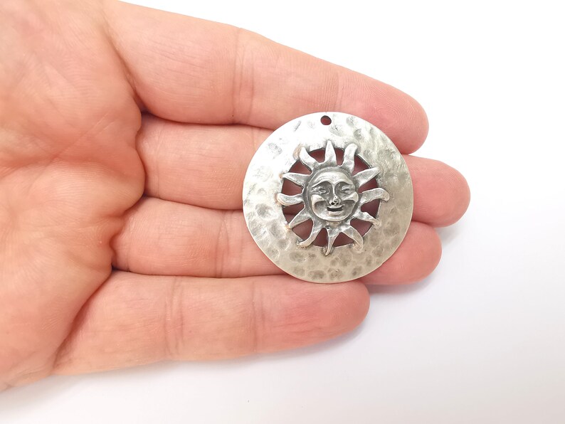 Silver Locket Sun Silver Sun Pendant, Summer Pendant, Medallion Pendant, Silver Locket ...