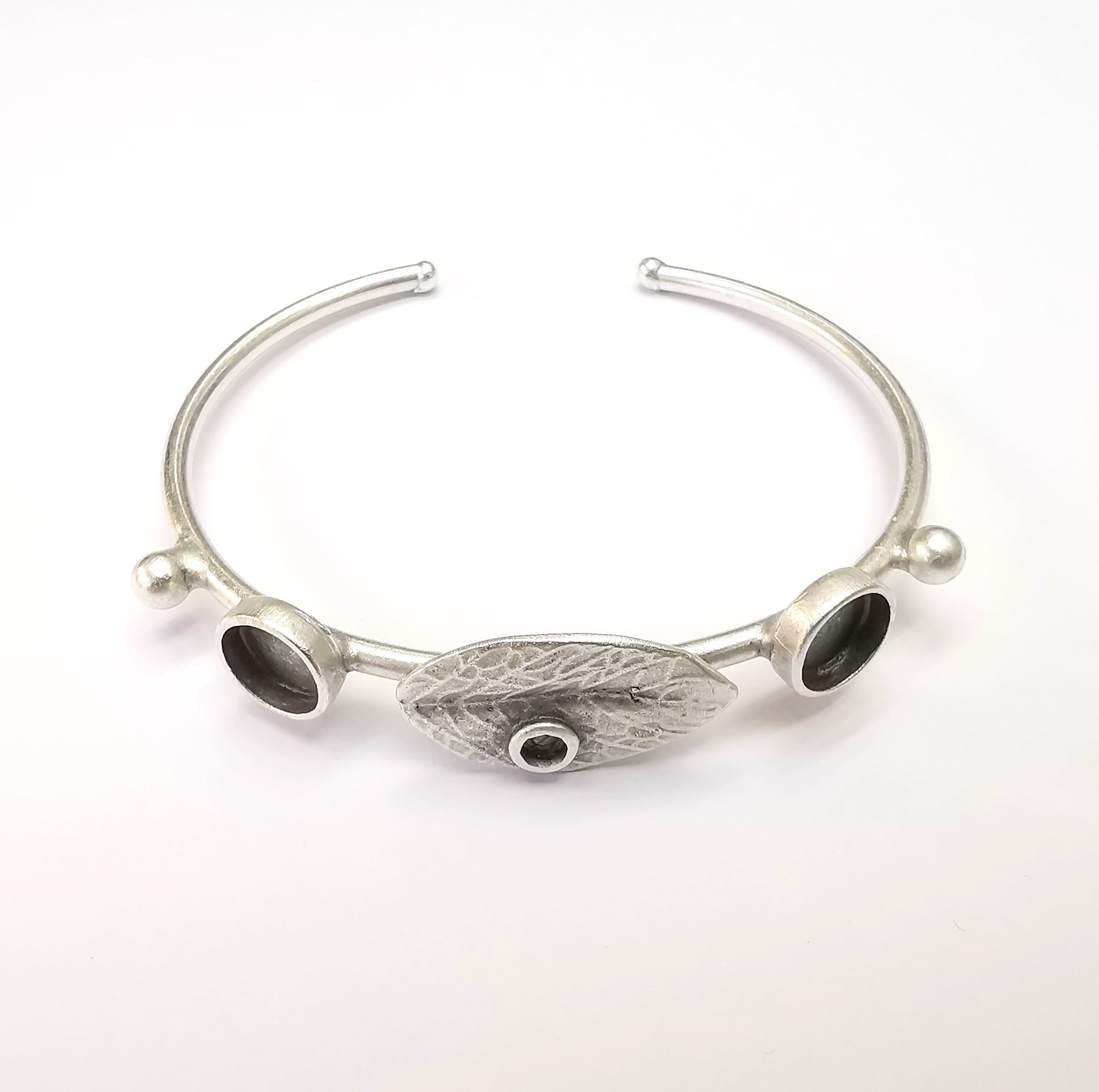 小物 sapp Leaf Bracelet Blank, Wire Wrapped Cuff, Bangle Bezel, Resin