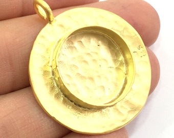 Gold Plated Brass Mountings ,  Blanks   (20mm blank) G5830