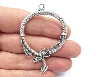 Dragon Charms Pendant Antique silver plated charms (64x42mm)  G27227