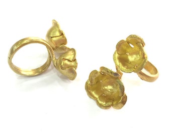Raw Brass Adjustable Ring Blank (10mm and 12mm Blank)  G3587