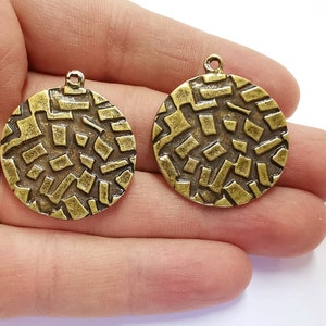2 Antique Bronze Charms Antique Bronze Plated Charms (36x31mm)  G20919