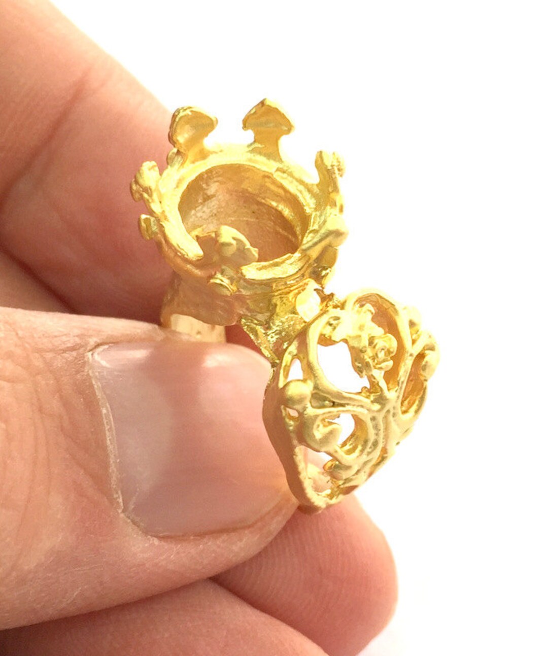 10 Bases De Bagues Ajustables - 12 Mm, Couleur Or, Pour Création Bijoux, Neuf