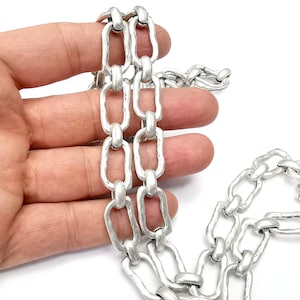 Antique Silver Cable Chain (13 mm), 1 Meter - 3.3 Feet Antique Silver Plated Cable Chain G24585