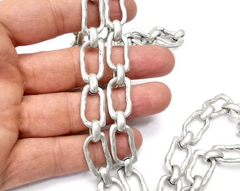 Antique Silver Cable Chain (13 mm) Antique Silver Plated Cable Chain G24585