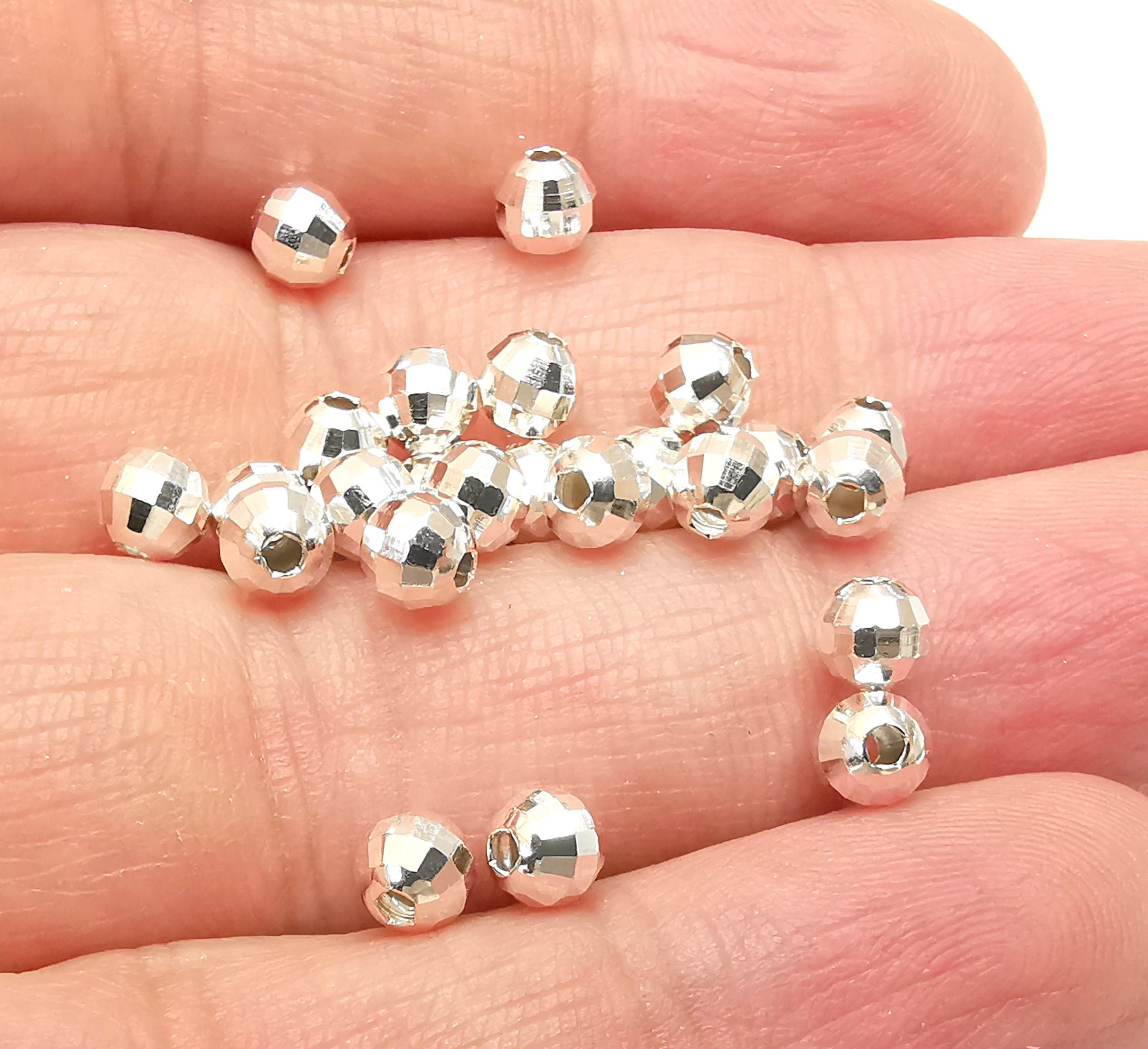  Tacool 100pcs Genuine 925 Sterling Silver Round Ball Beads for  Jewelry Making Findings (2.5mm)