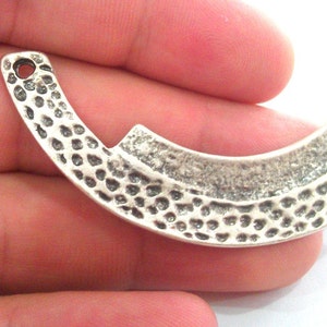 2 Pcs (58x14 mm)  Antique Silver Plated Pendant  G10972