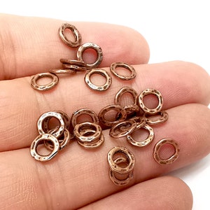 Circle Beads Antique Copper Plated Metal Beads (8mm)  G34033