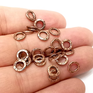 Circle Beads Antique Copper Plated Metal Beads (8mm)  G34033