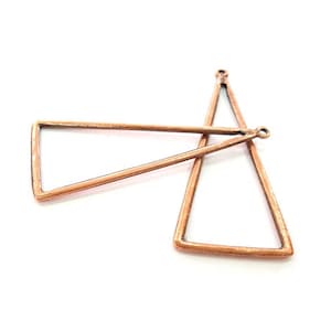Antique Copper Triangle Pendant Antique Copper Plated Pendant (63x27mm) G10798