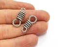 Bales of Rope Charms Connector Antique Silver Plated Charms (25x10mm) G19596