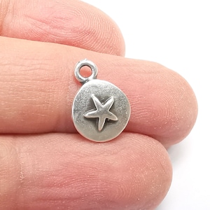 Star Charms Antique Silver Plated Charms (15x11mm) G29693