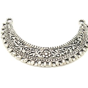 Silver Pendant Oxidized Silver Collar Pendants Antique Silver Plated Pendants (114x25mm) G6532 image 3