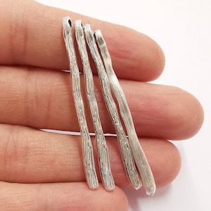 4 Silver Charms Antique Silver Plated Charms (52x3mm)  G21116