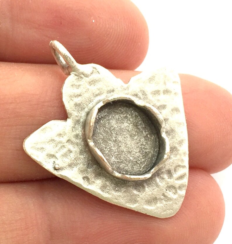 12x10mm blank G5969 Antique Silver Plated Brass Pendant Settings Blanks Mountings
