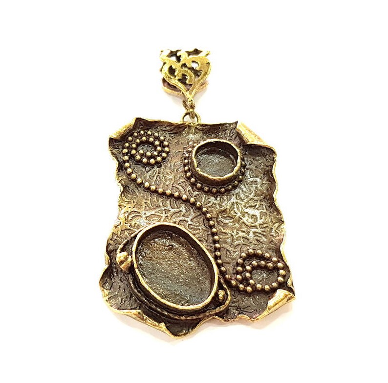49x37mm Antique Bronze Pendant Blank inlay Blank Mosaic Blank Resin Blank Bezel Base Setting Mountings Antique Bronze Plated Brass G8765