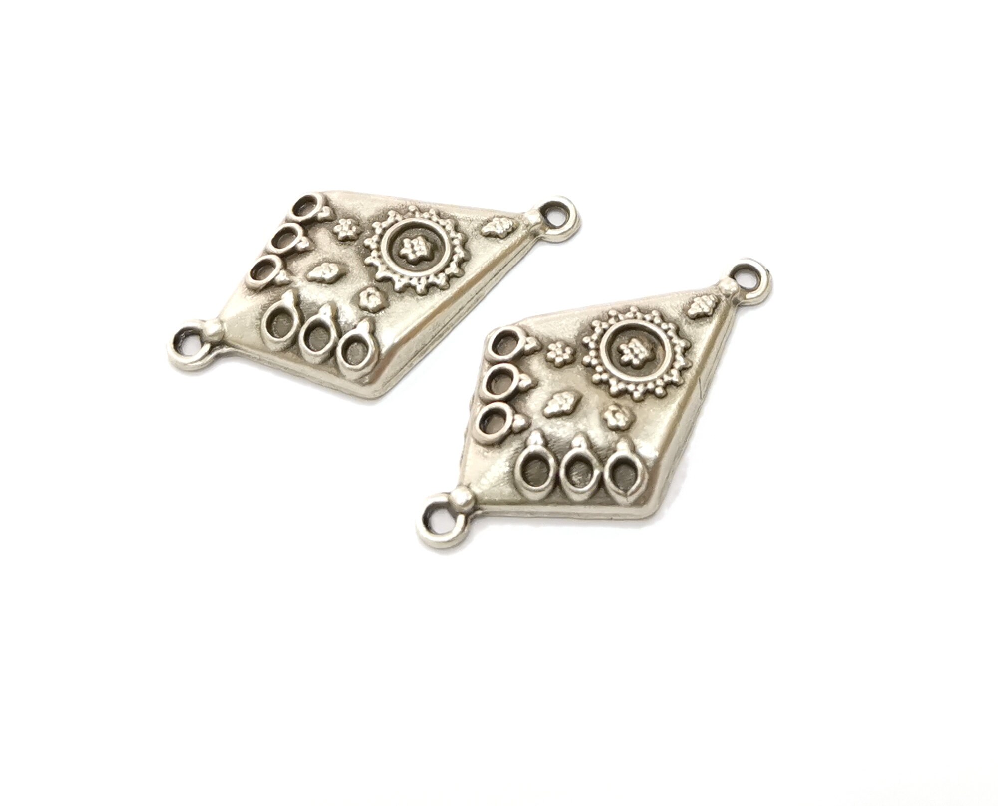 Connettore per ciondoli in argento placcato argento antico (54 x 26 mm) G16729 - Italia
